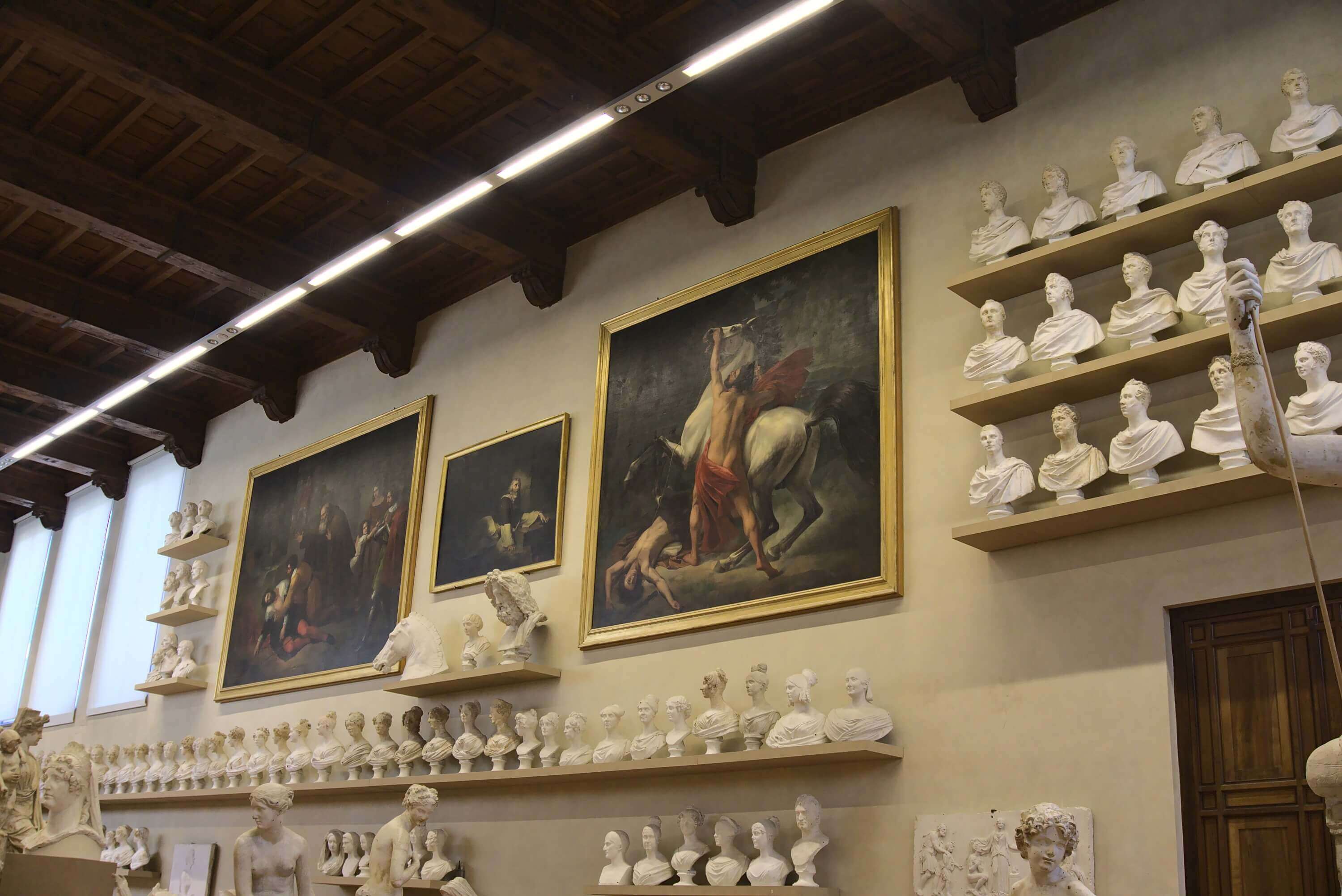 Masterpiece sculptures by Lorenzo Bartolini at Accademia Gallery or Gallery of the Academy of Florence in Florence, Italy